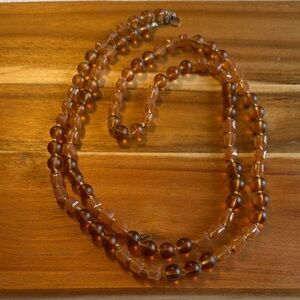 Elegant Orange and Brown Beaded Necklace